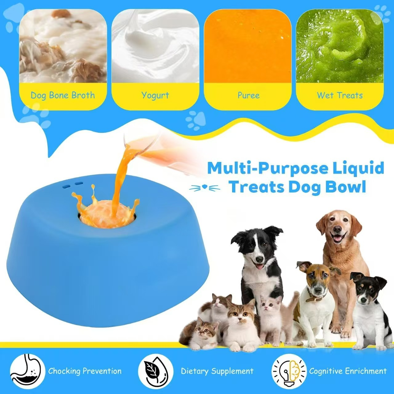 Slow Feeder Bowl for Dogs and Cats — Eat Slower, Digest Better 🐾